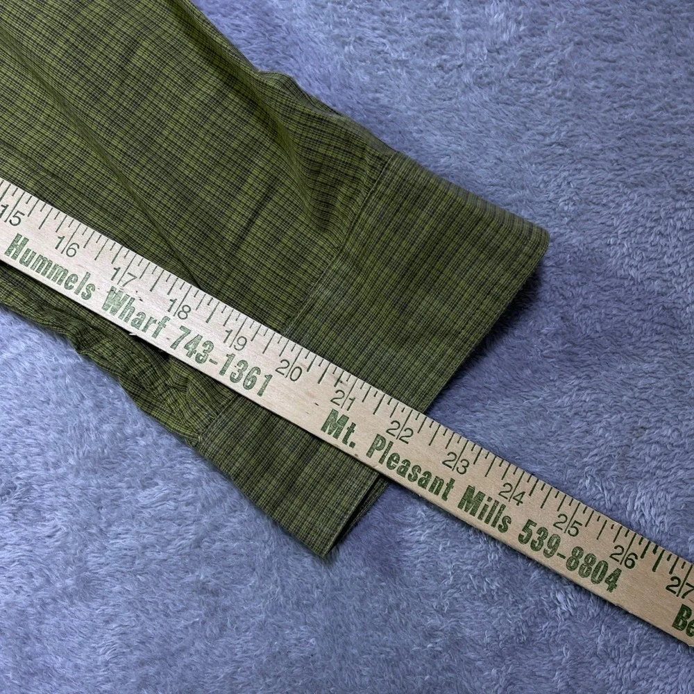 The North Face Mens Long Sleeve‎ Button Up Shirt Green Plaid XXLT XX Large Tall